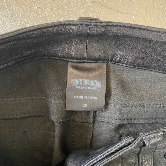 True Religion Vintage Real Leather Jeans Sz 25 - Picture 14 of 16
